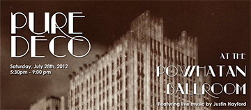 Pure Deco benefit to the Chicago Art Deco Survey, at the Powhatan Apartments, Chicago, July 28, 2012