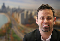 Gabe Klein, Commissioner of Transportation for the City of Chicago, lectures on How Are We Getting There? Chicago's Transportation Innovations for Lambda Alpha International, Ely Chapter, at Petterino's, Chicago, March 21, 2012