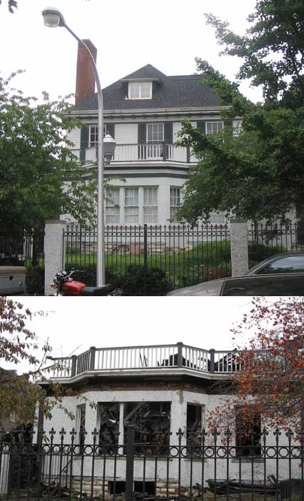 Adler and Sullivan's Harvey House in Chicago's Lakeview destroyed by fire