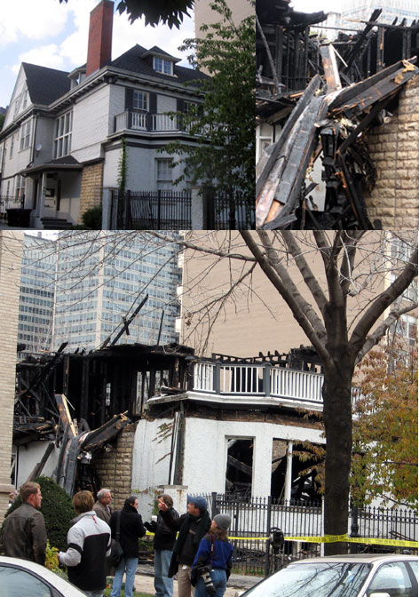Adler and Sullivan's Harvey House destroyed by fire
