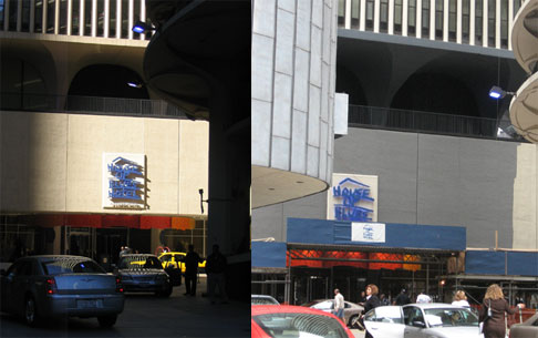 The plaza at the House of Blues Hotel at Bertrand Goldberg's Marina City in Chicago