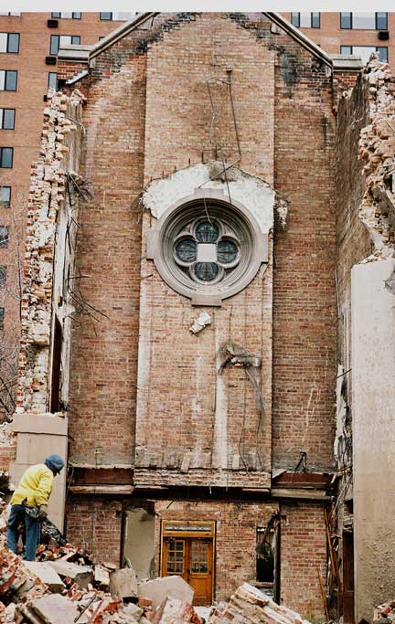 Holy Souls Chapel, Chicago, during demolition