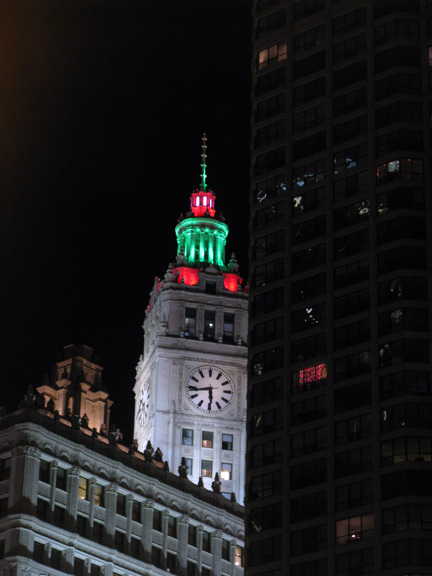 Wrigley Building, Chicago, Christmas, 2008