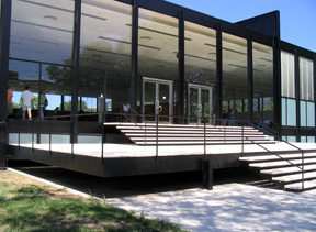 Mies van der Rohe Crown Hall at IIT travertine porch