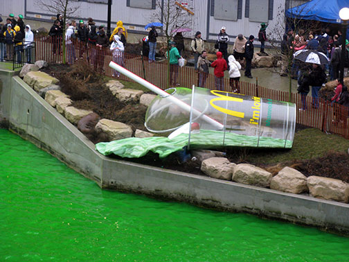 McDonald's promotion, dyeing of the Chicago River green, March 13, 2010