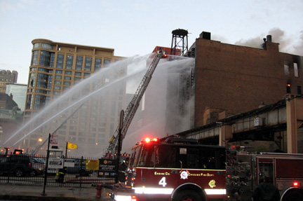 Wirt Dexter building by Adler and Sullivan destroyed in fire