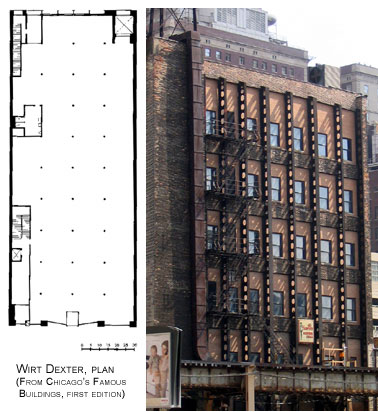 Wirt Dexter Building plan and iron support beams