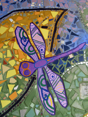 Bricolage at Bryn Mawr underpass, Chicago, detail