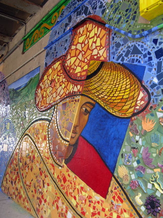 detail, bricolage at Bryn Mawr underpass, Chicago