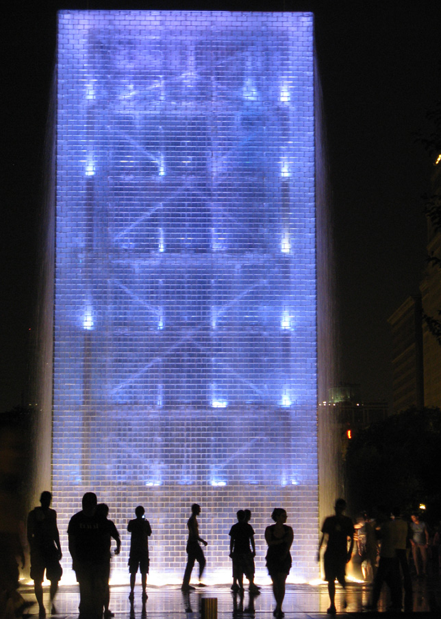 Crown Fountain at night, Millennium Park, Chicago, 2009