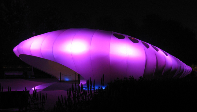 Burnham Pavilion designed by Zaha Hadid for the Burnham Plan Centennial Celebration, Millennium Park, Chicago, 2009