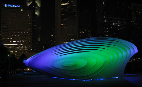 The Kindness of Night becomes them: Zaha Hadid's Chameleon Snail, Ben van Berkel's Aching Blue Molars at Millennium Park, Chicago